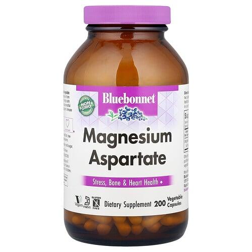 Bluebonnet Nutrition Magnesium Aspartate 200 Vegetable Capsules 200 Mg Per Capsule