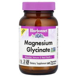 Bluebonnet Nutrition Magnesium Glycinate 60 Vegetable Capsules 100 Mg Per Capsule