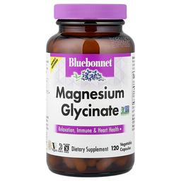 Bluebonnet Nutrition Magnesium Glycinate 120 Vegetable Capsules 100 Mg Per Capsule