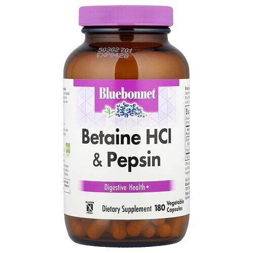 Bluebonnet Nutrition Betaine Hcl Pepsin 180 Vegetable Capsules