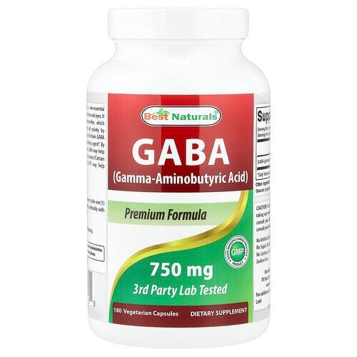 Best Naturals Gaba 750 Mg 180 Vegetarian Capsules