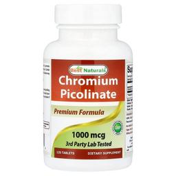 Best Naturals Chromium Picolinate 1 000 Mcg 120 Tablets