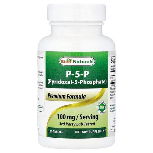 Best Naturals P 5 P Pyridoxal 5 Phosphate 120 Tablets 50 Mg Per Tablet
