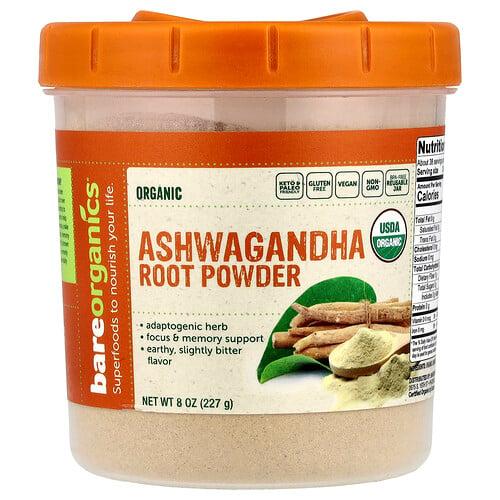 Bareorganics Organic Ashwagandha Root Powder 8 Oz 227 G