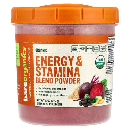 Bareorganics Organic Energy Stamina Blend Powder 8 Oz 227 G