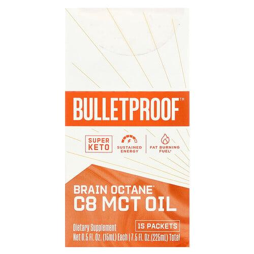 Bulletproof Brain Octane C8 Mct Oil 15 Packets 0 5 Fl Oz 15 Ml Each