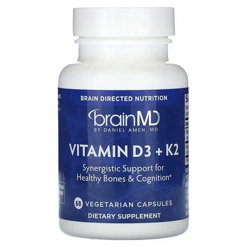 Brainmd Vitamin D3 K2 60 Vegetarian Capsules product image