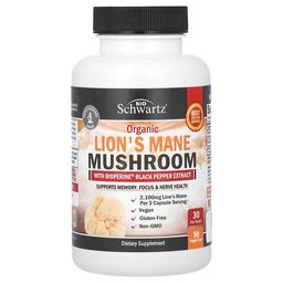 Bioschwartz Organic Lion S Mane Mushroom With Bioperine Black Pepper Extract 90 Veggie Caps