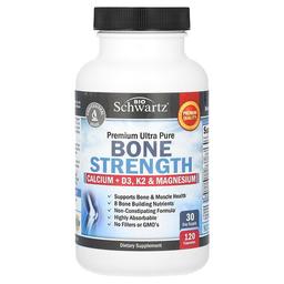 Bioschwartz Premium Ultra Pure Bone Strength Calcium D3 K2 Magnesium 120 Capsules