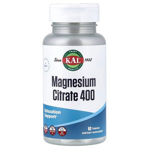 Kal Magnesium Citrate 400 60 Tablets 200 Mg Per Tablet