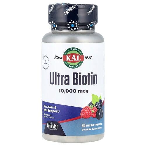 Kal Ultra Biotin Activmelt Mixed Berry 10 000 Mcg 60 Micro Tablets
