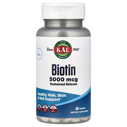 Kal Biotin Sustained Release 5 000 Mcg 60 Tablets