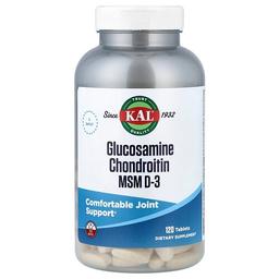Kal Glocosamine Chondroitin Msm D 3 120 Tablets