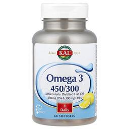 Kal Omega 3 450 300 60 Softgels 1 280 Mg Per Softgel