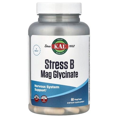 Kal Stress B Mag Glycinate 60 Vegcaps