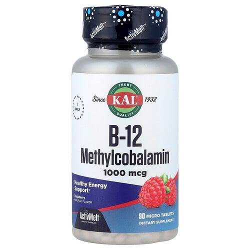 Kal B 12 Methylcobalamin Raspberry 1 000 Mcg 90 Micro Tablets