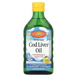 Carlson Wild Norwegian Cod Liver Oil Natural Lemon 8 4 Fl Oz 250 Ml
