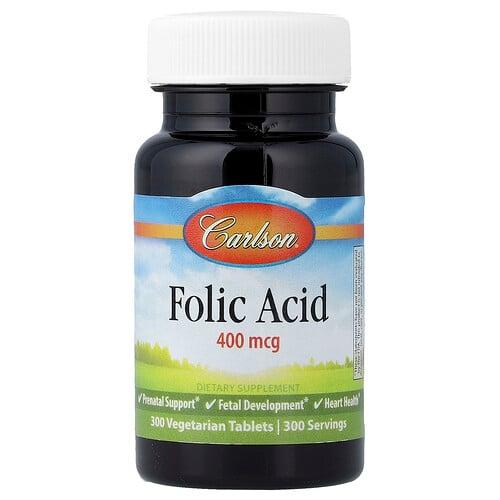 Carlson Folic Acid 400 Mcg 300 Vegetarian Tablets product image