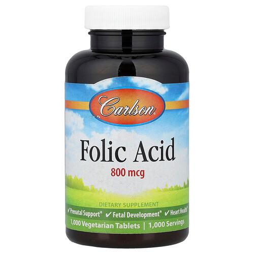 Carlson Folic Acid 800 Mcg 1 000 Vegetarian Tablets product image