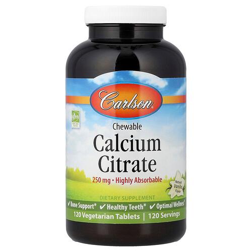 Carlson Chewable Calcium Citrate Natural Vanilla 250 Mg 120 Vegetarian Tablets