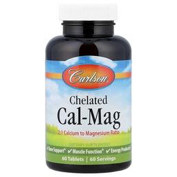 Carlson Chelated Cal Mag 60 Tablets