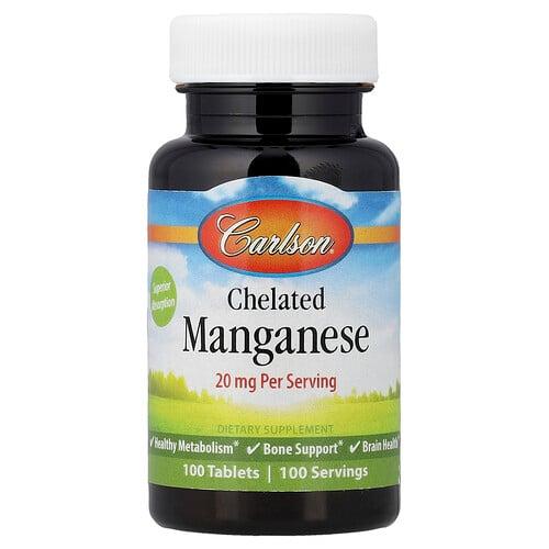 Carlson Chelated Manganese 20 Mg 100 Tablets