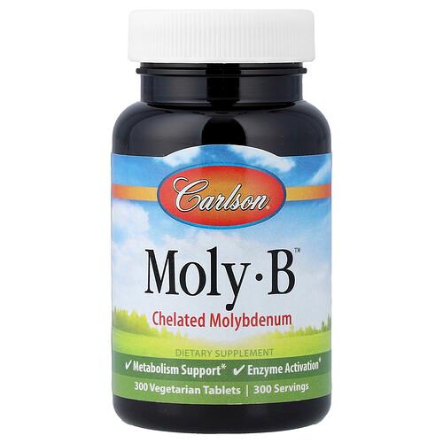 칼슨 Carlson, Moly-B™, 킬레이트화 몰리브덴, 베지 정제 300정(1정당 500mcg) product image