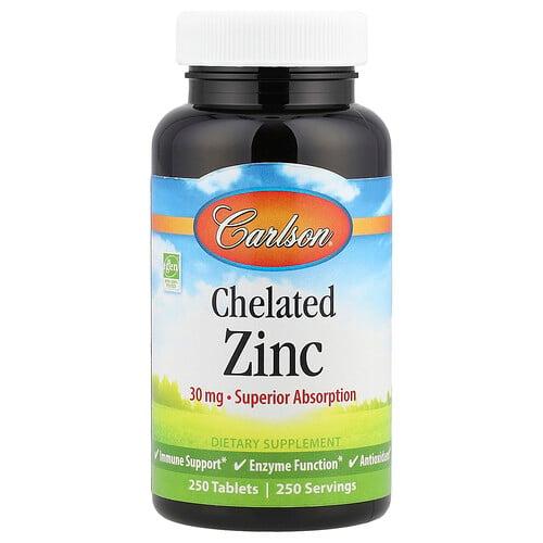 Carlson Chelated Zinc 30 Mg 250 Tablets