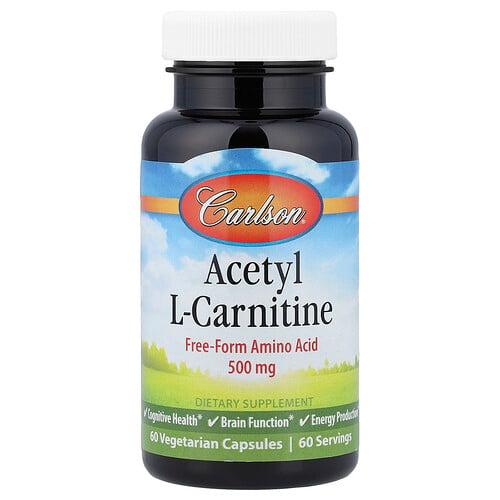 Carlson Acetyl L Carnitine 500 Mg 60 Vegetarian Capsules