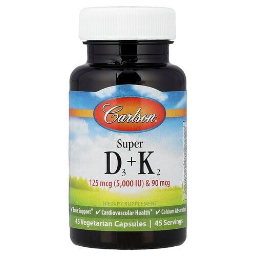 Carlson Super D3 K2 45 Vegetarian Capsules