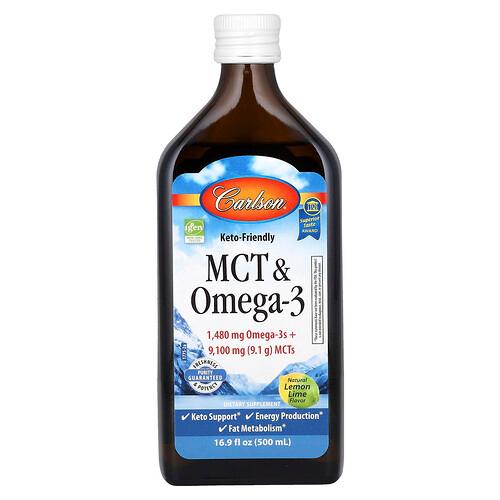 Carlson Mct Omega 3 Keto Friendly Natural Lemon Lime 16 9 Fl Oz 500 Ml
