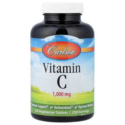 Carlson Vitamin C 1 000 Mg 250 Vegetarian Tablets