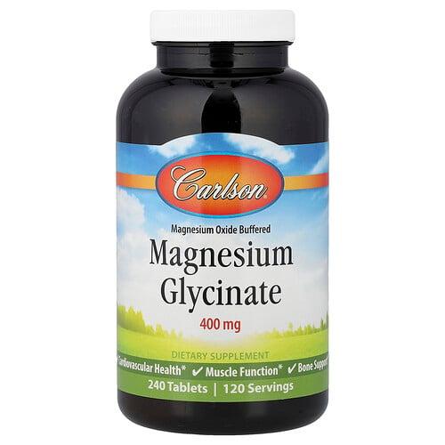 Carlson Magnesium Glycinate 240 Tablets 200 Mg Per Tablet