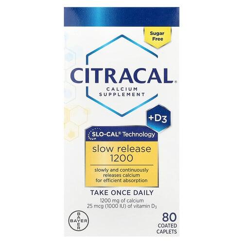 Citracal Calcium Supplement D3 Slow Release 1200 80 Coated Tablets