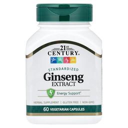 21st Century Ginseng Extract Standardized 60 Vegetarian Capsule 100 Mg Per Capsule