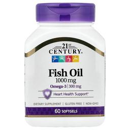 21st Century Fish Oil 1 000 Mg 60 Softgels