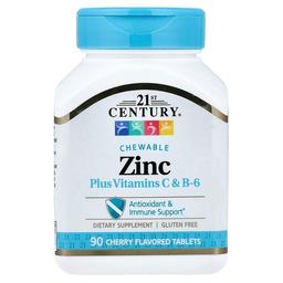 21st Century Zinc Plus Vitamins C B 6 Chewable Cherry 90 Tablets