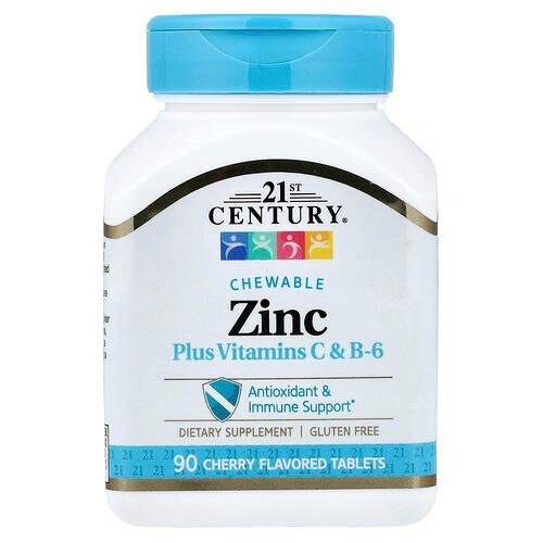 21st Century Zinc Plus Vitamins C B 6 Chewable Cherry 90 Tablets