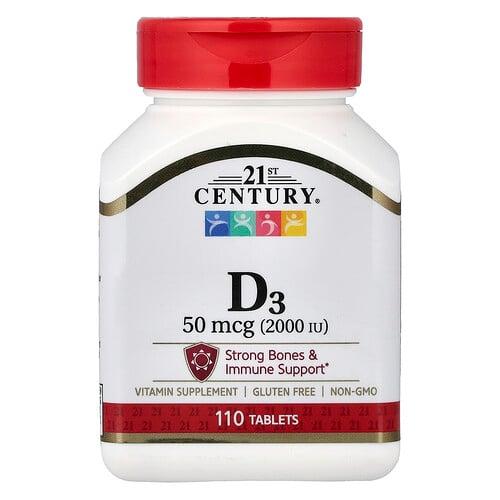 21st Century Vitamin D3 50 Mcg 2 000 Iu 110 Tablets
