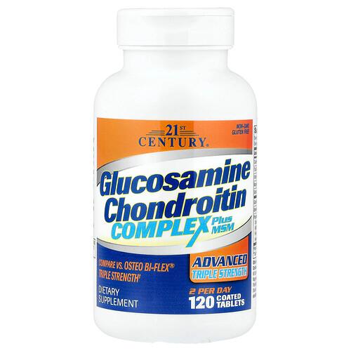 21st Century Glucosamine Chondroitin Complex Plus Msm Advanced Triple Strength 120 Coated Tablets