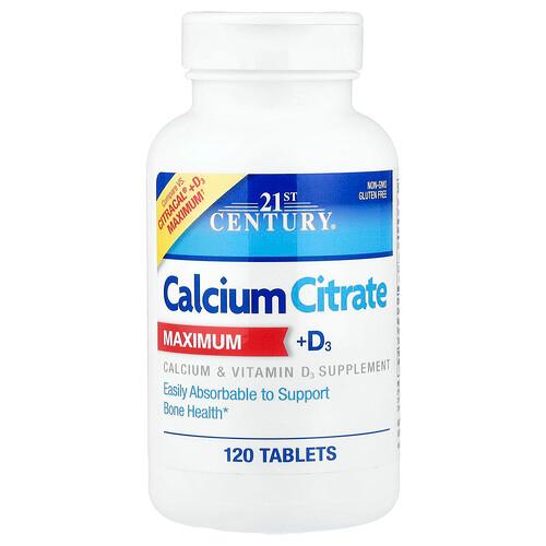 21st Century Calcium Citrate D3 Maximum 120 Tablets