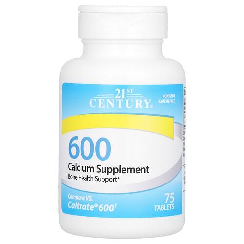 21st Century Calcium Supplement 600 75 Tablets 600 Mg Per Tablet