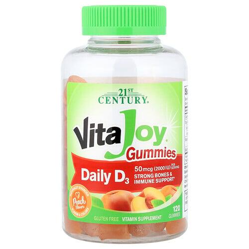 21st Century Vitajoy Daily D3 Gummies Peach 120 Gummies