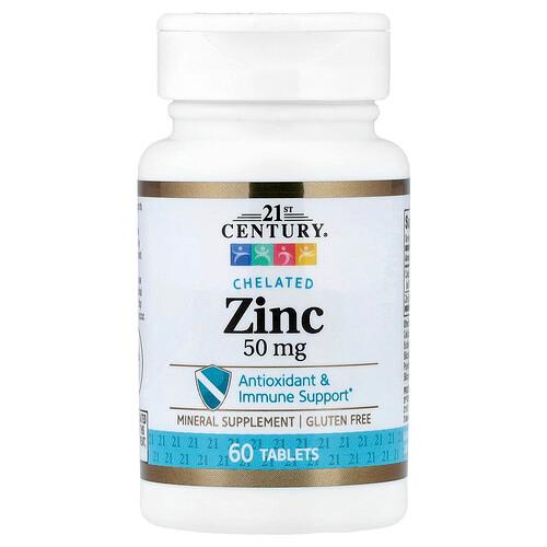 21st Century Chelated Zinc 50 Mg 60 Tablets