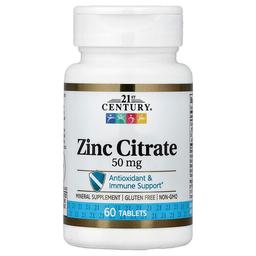 21st Century Zinc Citrate 50 Mg 60 Tablets