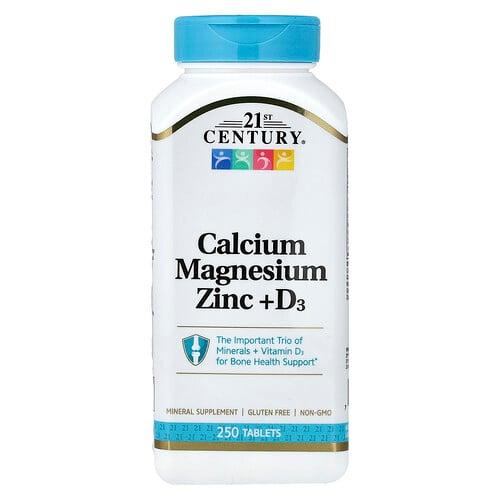 21st Century Calcium Magnesium Zinc D3 250 Tablets