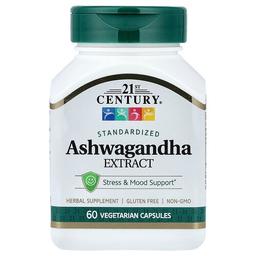 21st Century Ashwagandha Extract Standardized 60 Vegetarian Capsules 500 Mg Per Capsule