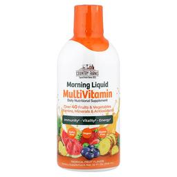 Country Farms Morning Liquid Multivitamin Tropical Fruit 32 Fl Oz 946 Ml