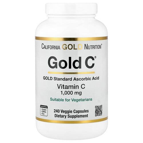 California Gold Nutrition Gold C Usp Grade Vitamin C 1 000 Mg 240 Veggie Capsules