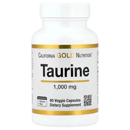 California Gold Nutrition Taurine 1 000 Mg 60 Veggie Capsules